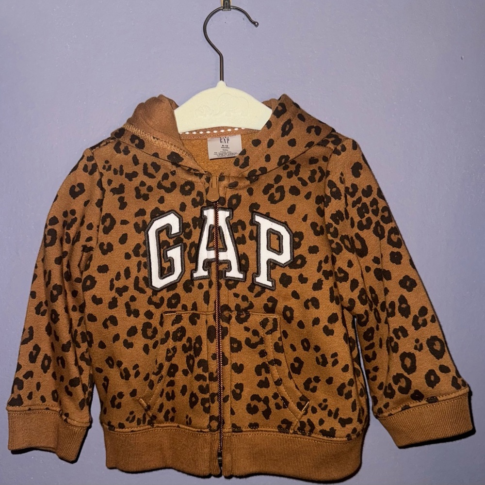 Baby GAP leopard zip up sweat jacket
